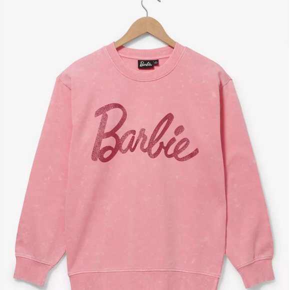 Barbie Tops - Barbie - pink - acid wash tie dye Fleece Lined sweatshirt - Large - NWT